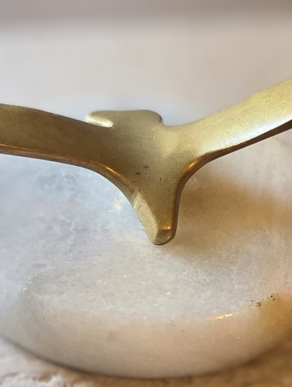 Brass Seagull Paperweight Sculpture Marble Stone Base Bird MCM Vintage 4"